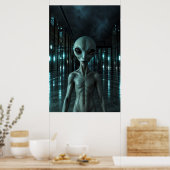 Mysterious Grey Alien ポスター (キッチン)