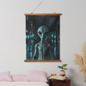 Mysterious Grey Alien 吊り下げ型タペストリー (寝室)