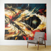 Mysterious Hooded Figure – Bold Abstract タペストリー (インサイチュ(横))