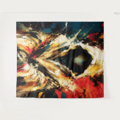 Mysterious Hooded Figure – Bold Abstract タペストリー (正面(横))