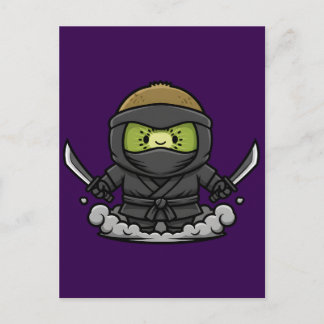 Mysterious Kage Kiwi Shadow Ninja Illustration ポストカード