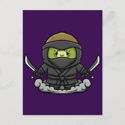 Mysterious Kage Kiwi Shadow Ninja Illustration ポストカード (正面)