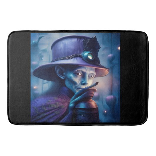 Mysterious Lady Pointing Finger At You バスマット (正面)