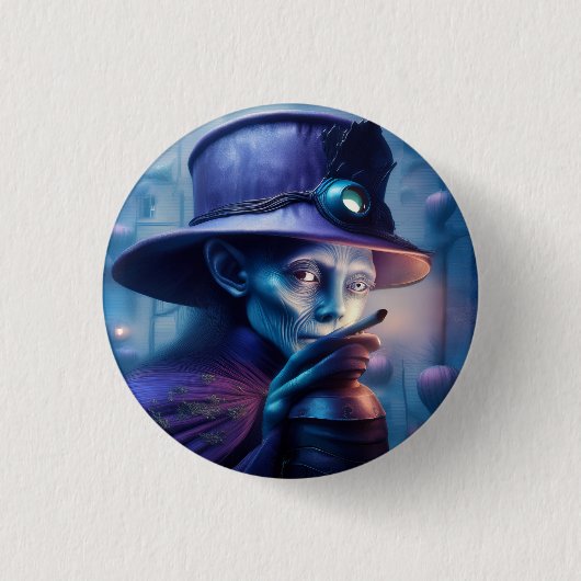 Mysterious Lady Pointing Finger At You 缶バッジ (正面)