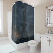 Mysterious Night City Statue Shower Curtain シャワーカーテン (インサイチュ)