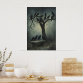 Mysterious Raven Art Dark Gothic Wall Print Crow ポスター (キッチン)