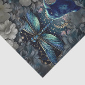 Mysterious Raven, White Florals & Dragonflies 薄葉紙 (詳細)