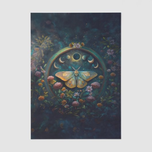 Mysterious Twilight Portal, Moth & Eclipse Vert 薄葉紙 (正面)
