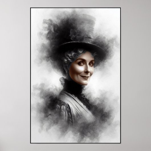 Mysterious Victorian Woman Portrait Art ポスター (正面)