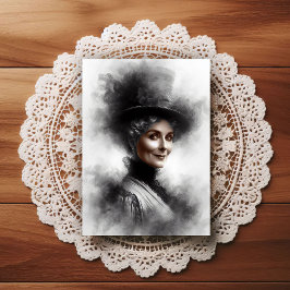 Mysterious Victorian Woman Portrait Art ポストカード