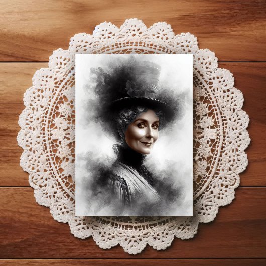 Mysterious Victorian Woman Portrait Art ポストカード