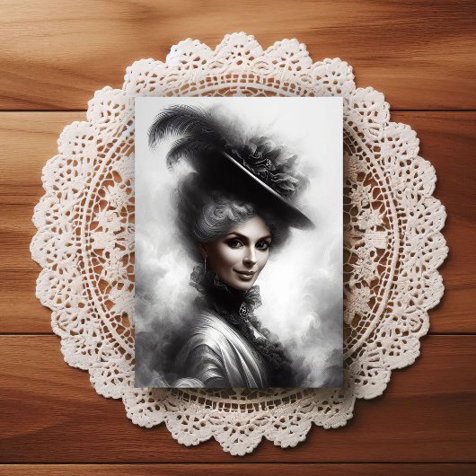 Mysterious Victorian Woman Portrait Art ポストカード