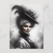 Mysterious Victorian Woman Portrait Art ポストカード (正面)