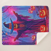 Mysterious Witch in Enchanted Woods Design シェルパブランケット (正面(横))