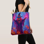 Mysterious Witch in Enchanted Woods Design トートバッグ (クローズアップ)