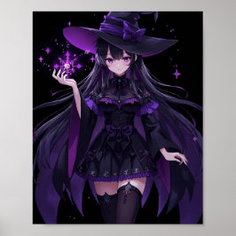 Mysterious Witch with Purple Magic ポスター