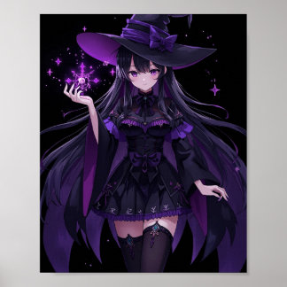 Mysterious Witch with Purple Magic ポスター