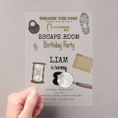 Mystery Kids Secret Agent Spy Detective Birthday アクリル招待状 (インサイチュ (ポータブル))