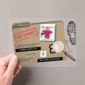 Mystery Kids Secret Agent Spy Detective Birthday アクリル招待状 (インサイチュ (ポータブル))