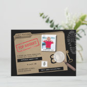 Mystery Kids Secret Agent Spy Detective Birthday 招待状 (スタンド正面)