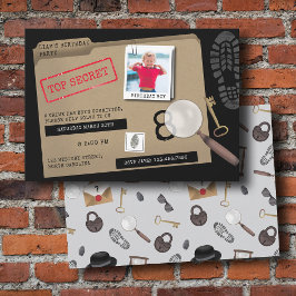 Mystery Kids Secret Agent Spy Detective Birthday 招待状