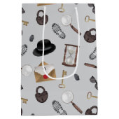 Mystery Kids Secret Agent Spy Detective Theme ミディアムペーパーバッグ (裏面)