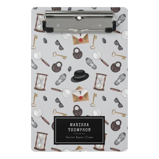 Mystery Kids Secret Agent Spy Detective Theme ミニクリップボード (正面)