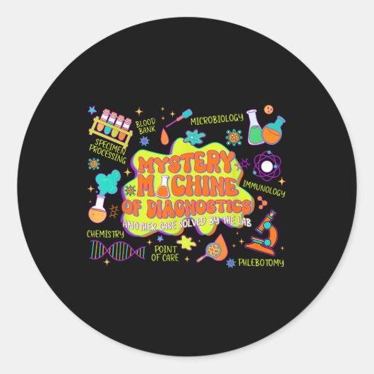 Mystery Machine Of Lab Week 2025 Diagnostics Med L ラウンドシール (正面)