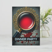 Mystery magnifying glass clues dinner party 招待状 (スタンド正面)