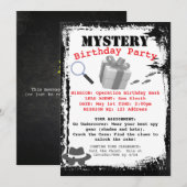 Mystery Sleuth Birthday Party Mission 招待状 (正面/裏面)