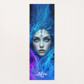 Mystery Woman Emerging from Blue & Purple Flames ヨガマット (裏面)
