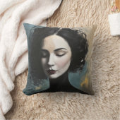 Mystery Woman Portrait Wall Decor クッション (ブランケット)