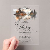 Mystic Autumn Calligraphy Wedding Invitation アクリル招待状 (インサイチュ (ポータブル))