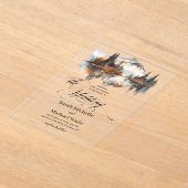 Mystic Autumn Calligraphy Wedding Invitation アクリル招待状 (レイダウン)