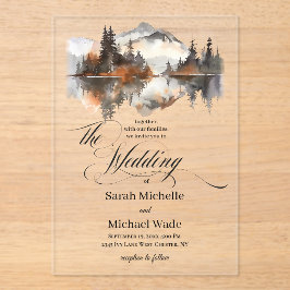Mystic Autumn Calligraphy Wedding Invitation アクリル招待状