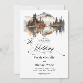 Mystic Autumn Calligraphy Wedding Invitation 招待状