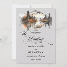 Mystic Autumn Calligraphy Wedding Invitation 招待状