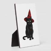 Mystic Black Cat with Dark Red Hat Classic T-Shirt フォトプラーク (側面)