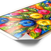 "Mystic Bloom Burst – Vibrant Abstract Floral Art" フォトプリント (角)