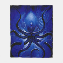 “Mystic Blue Octopus Blanket** フリースブランケット