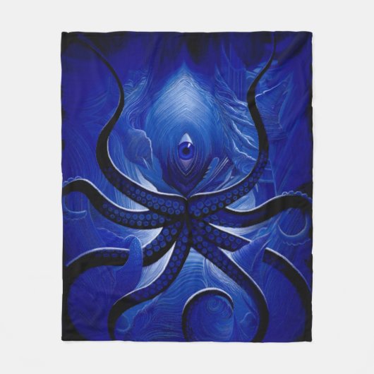 “Mystic Blue Octopus Blanket** フリースブランケット (正面)