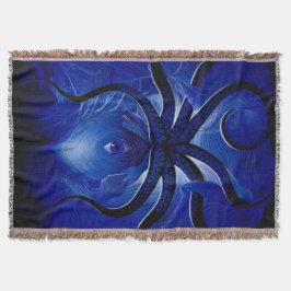  “Mystic Blue Octopus  throw Blanket** スローブランケット