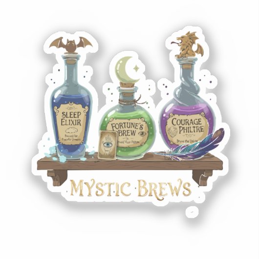 Mystic Brews | Whimsical Witchy Potions & Elixirs シール (正面)