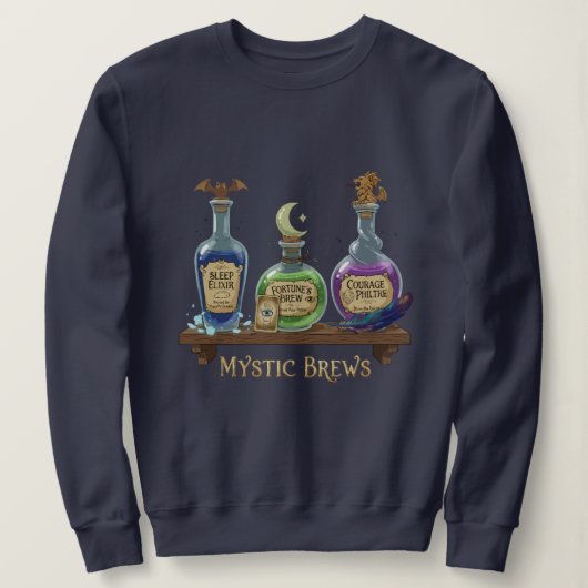Mystic Brews | Whimsical Witchy Potions & Elixirs スウェットシャツ (デザイン正面)