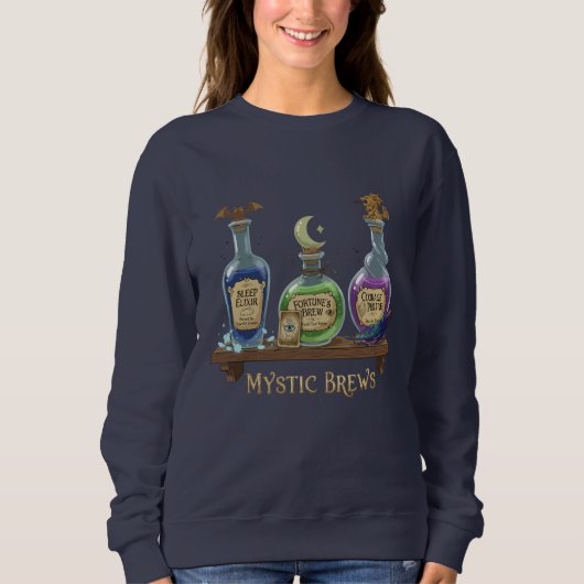 Mystic Brews | Whimsical Witchy Potions & Elixirs スウェットシャツ (正面)