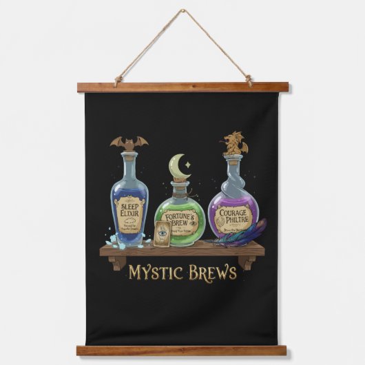 Mystic Brews | Whimsical Witchy Potions & Elixirs 吊り下げ型タペストリー (正面)