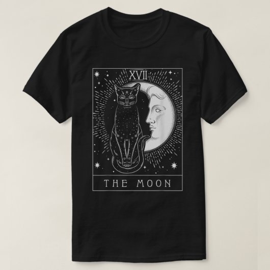 Mystic Cat Tarot | The Moon Card Art Tシャツ (デザイン正面)