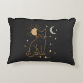 Mystic Cat Tote Bag- Minimalist Celestial Line Ar アクセントクッション (裏面)