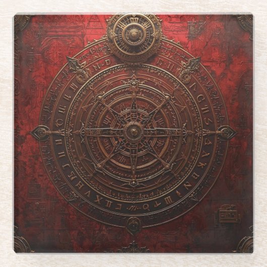 Mystic Compass Rose ガラスコースター (正面)