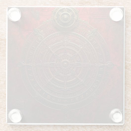 Mystic Compass Rose ガラスコースター (裏面)
